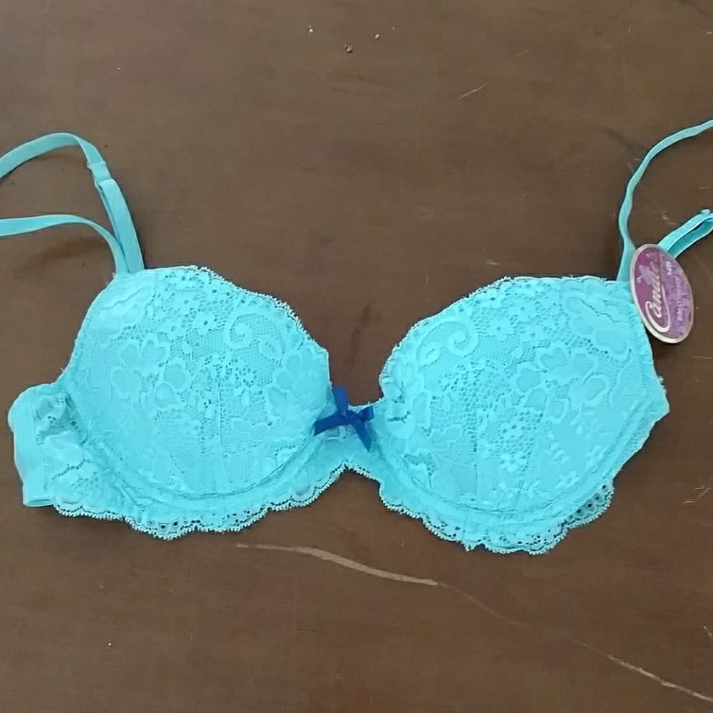 NWT CANDIE'S BALCONETTE Turquoise lace